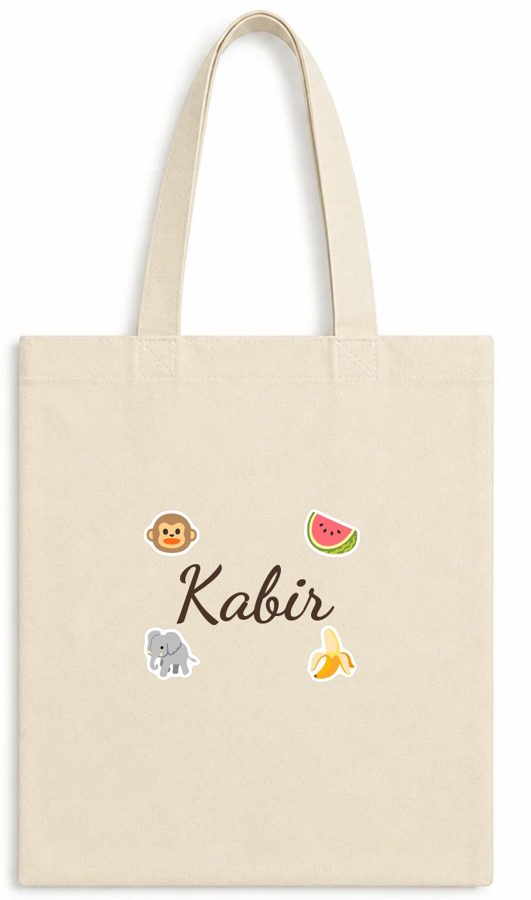 Advanced thick cotton tote with the name Kabir