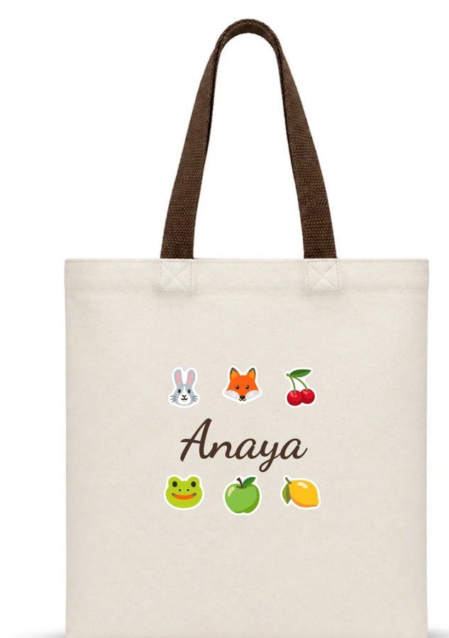 Premium canvas tote with the name Anaya